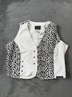 Vintage Western Ethics Vest Womens XL White Animal Print Studded Western 90s