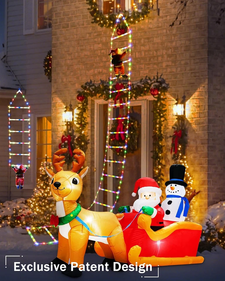 Toodour LED Christmas Lights - 10Ft Christmas Decorative Ladder Lights with Sant - Image 2 of 4