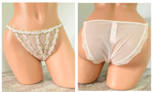 Victoria's Secret MEDIUM DREAM ANGELS ROSEBUD EMBROIDERY STRING BIKINI Pink 