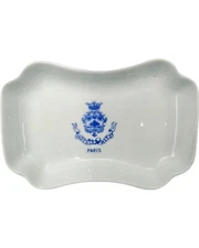 Vintage 5-Star Ritz Paris Hotel Ashtray Trinket Soap Dish White Porcelain