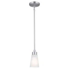 KICHLER Erma 7.5 in. 1-Light Brushed Nickel Shaded Traditional Mini Pendant