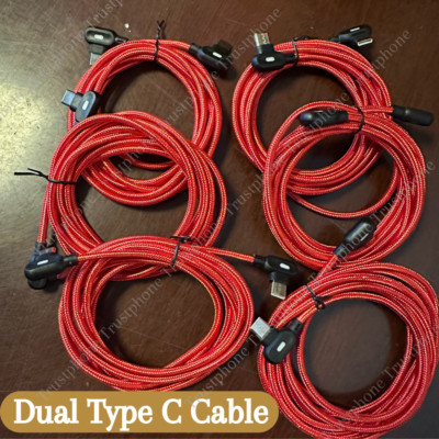 Lot 60W Type C to USB C Cable Elbow PD Nylon Fast Charger For iPhone 15/Samsung