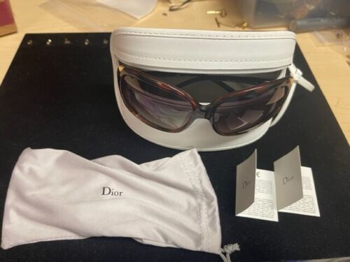 Women's Christian Dior Brown Sunglasses w/ Gold Accents Original Case DS30