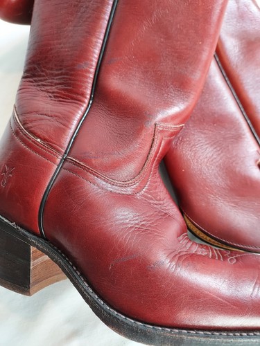 Frye 2356 Men's 9 EE Vintage 80's USA Made Cowboy Boots Reddish Brown Leather - Picture 11 of 17