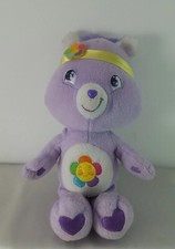 2007 Care Bears Harmony Plush Stuffed Toy Doll Purple with Flower Headband