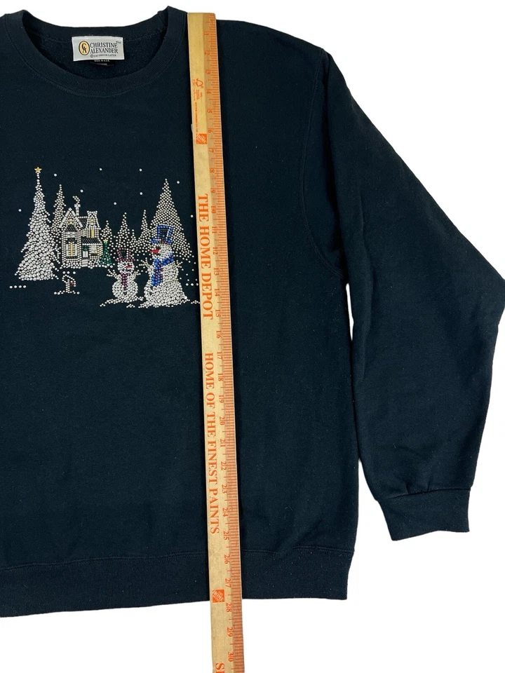 Suéter Christine Alexander Mujer Negro Manga Larga Navidad Talla L Foto 2 de 4