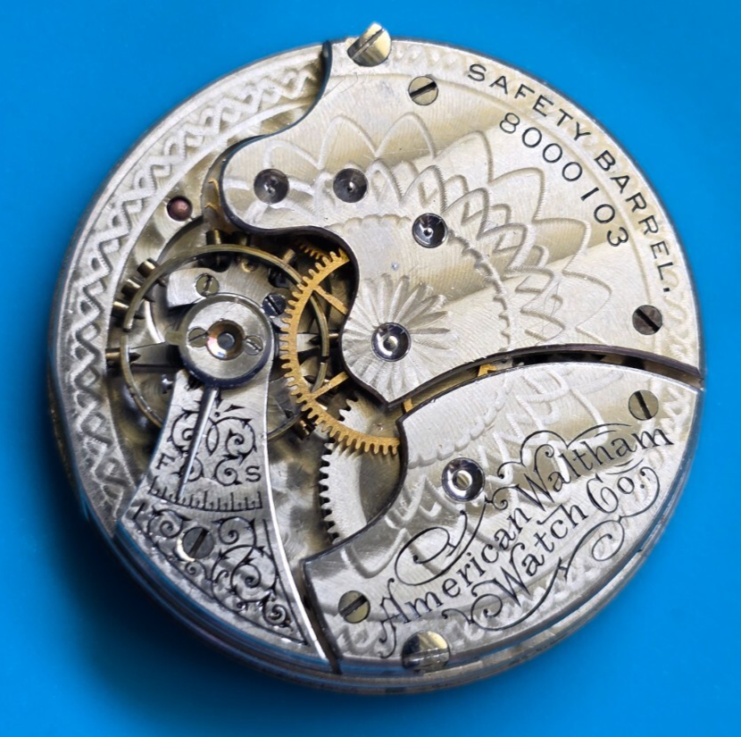6 SIZE WALTHAM GRADE Y 7 JEWEL POCKET WATCH MOVEMENT !KEEPING TIME!