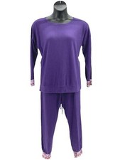 Retreat by Rhonda Shear Jogger Lounge Set Purple/Floral
