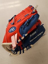 Rawlings T Ball Baseball Glove Players Series Youth 8" PL90SN RHT Red Blue