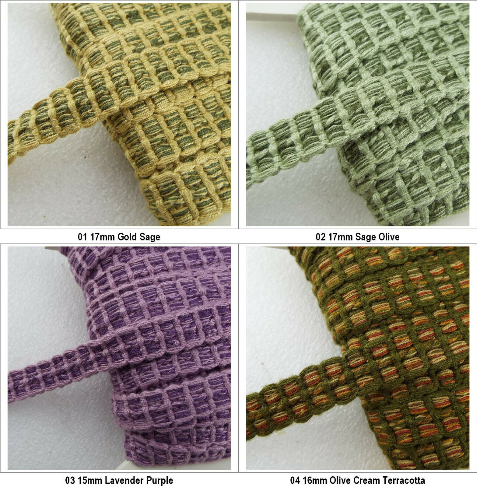 16 TYPE 17mm 20mm 22mm Scroll Braid Upholstery Chair Edging Costume 1 2