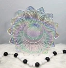 Vintage Federal Carnival Glass 1960's Iridescent Rainbow Petal Plate