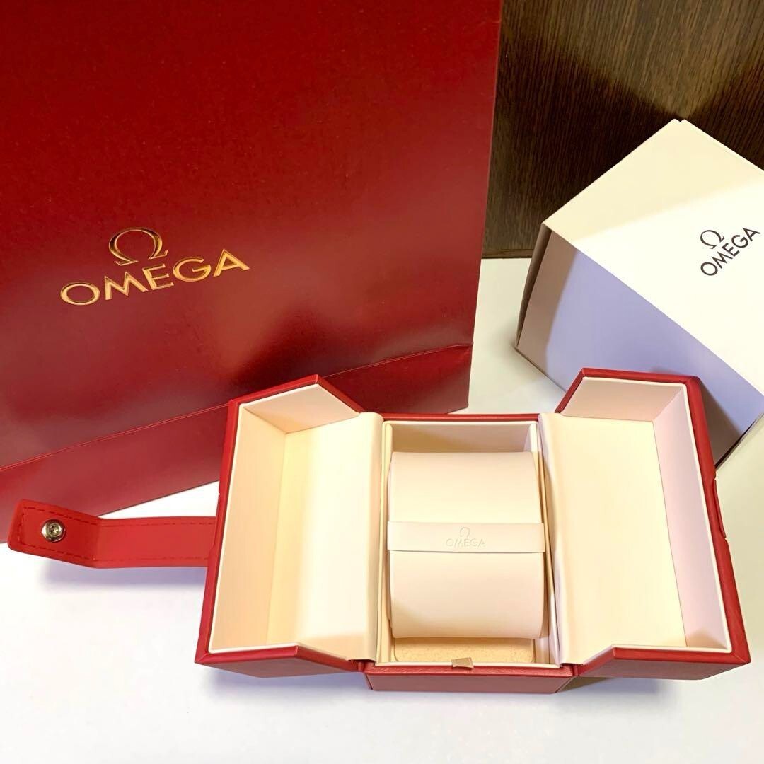 OMEGA watch box paper bag Color: Red & White Fashion Accessories