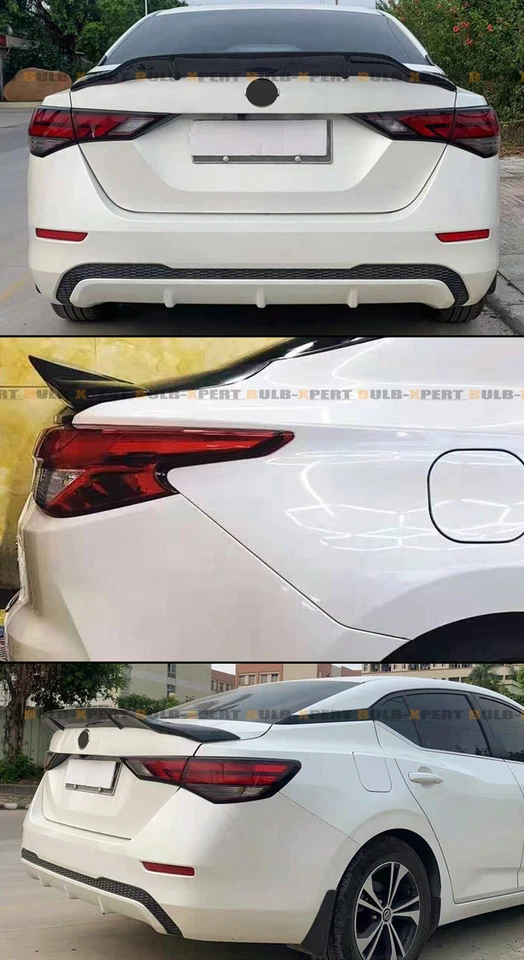 FOR 2020-2025 NISSAN SENTRA R STYLE MATT BLACK HIGH KICK DUCKBILL TRUNK SPOILER - Image 4 of 4