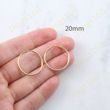 Designer Inspired 18K Yellow Gold Filled 20mm Endless Thin Small Hoop Earrings
