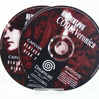 Sega Dreamcast PAL Resident Evil Code Veronica nur CD Spiel Gut