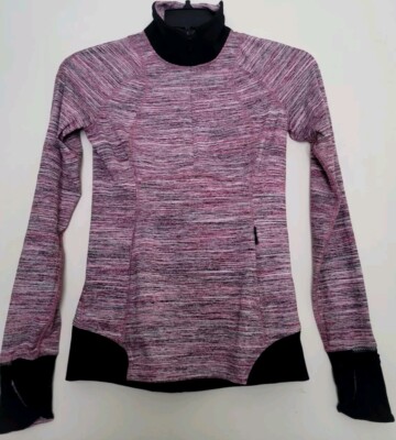 Lululemon Pullover Top Women Size 4 Space Dye 1/2 Runderful Zip Berry Rumble 