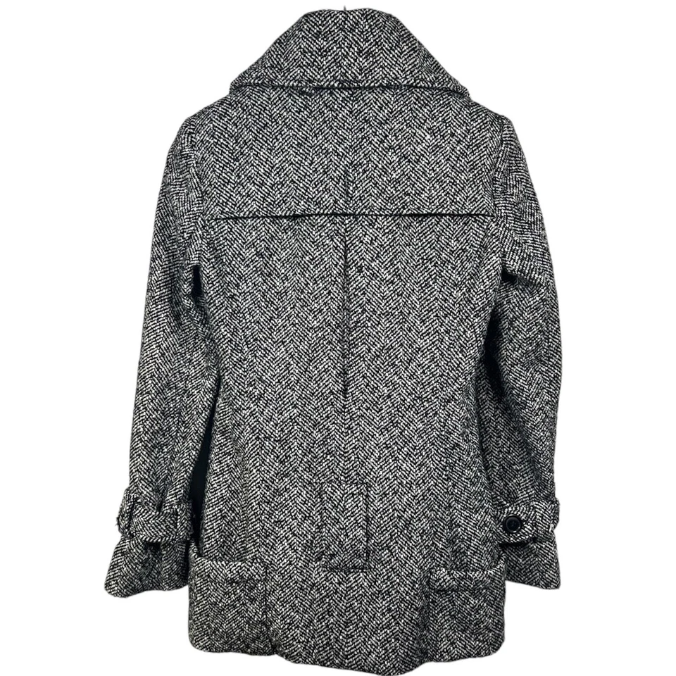 Abrigo American Rag para mujer negro/blanco mezcla de lana espiga doble botonadura XS, NUEVO SIN ETIQUETAS Foto 3 de 4