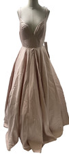 BLUSH BALL GOWNS BY BLUSH PROM C2009 Backless Prom Dress With Appliques Size 2