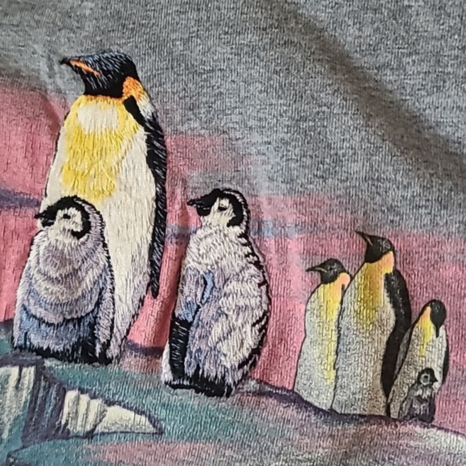 Vintage Rare Single Stitch Penguin embroidered Glacier Graphic Tee Collectors image 3