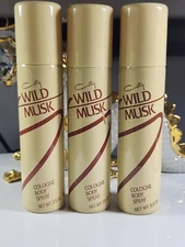 Wild Musk Body Spray by Coty Spray 2.5oz the original Rare Vintage (3 Cans)