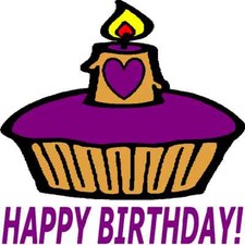 30 Custom Purple Birthday Cupcake Personalized Address Labels