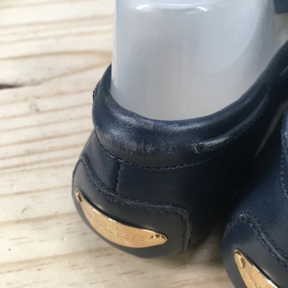 Michael Kors Zapatos Mujer 7 M Margarita Informal Sin Cordones Mocasines Planos Cuero Azul Foto 3 de 4