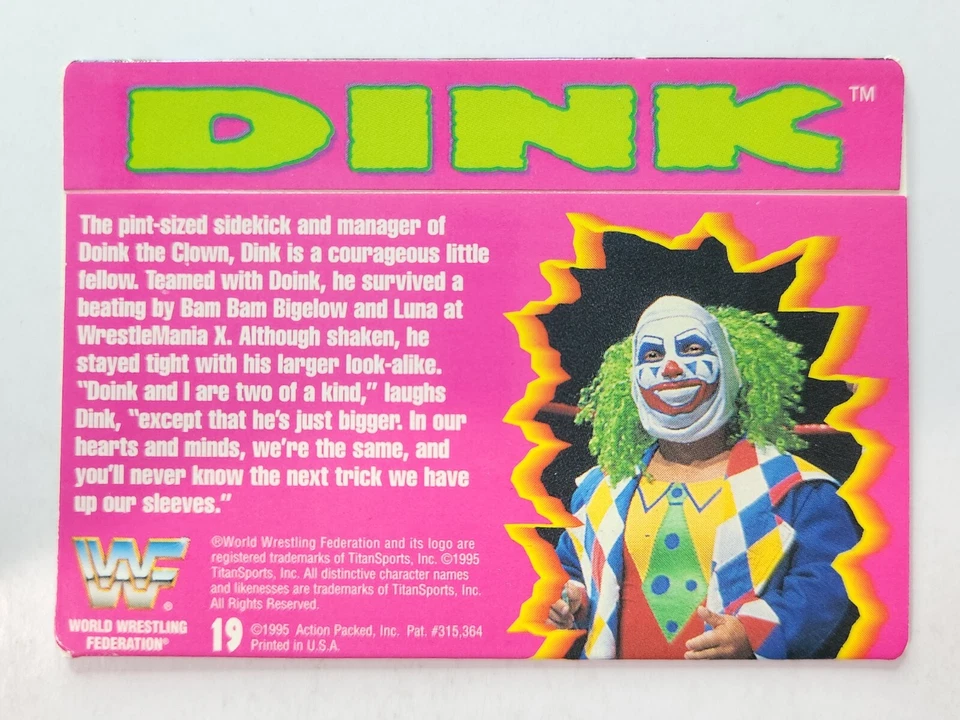 1995 Action Packed WWF #19 DINK - Image 2 of 2