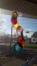 Agate Windchimes - Large - Multi Color Agate Slabs with Bamboo style hanger