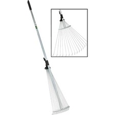 Best Garden Steel Leaf Rake Adjustable Head Width up to 25 inches