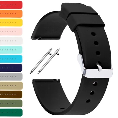 16 | 18 | 20 | 22 | 24 mm Silikon Uhrenarmband Ersatz Armbanduhr Smartwatch Band - Bild 1 von 4