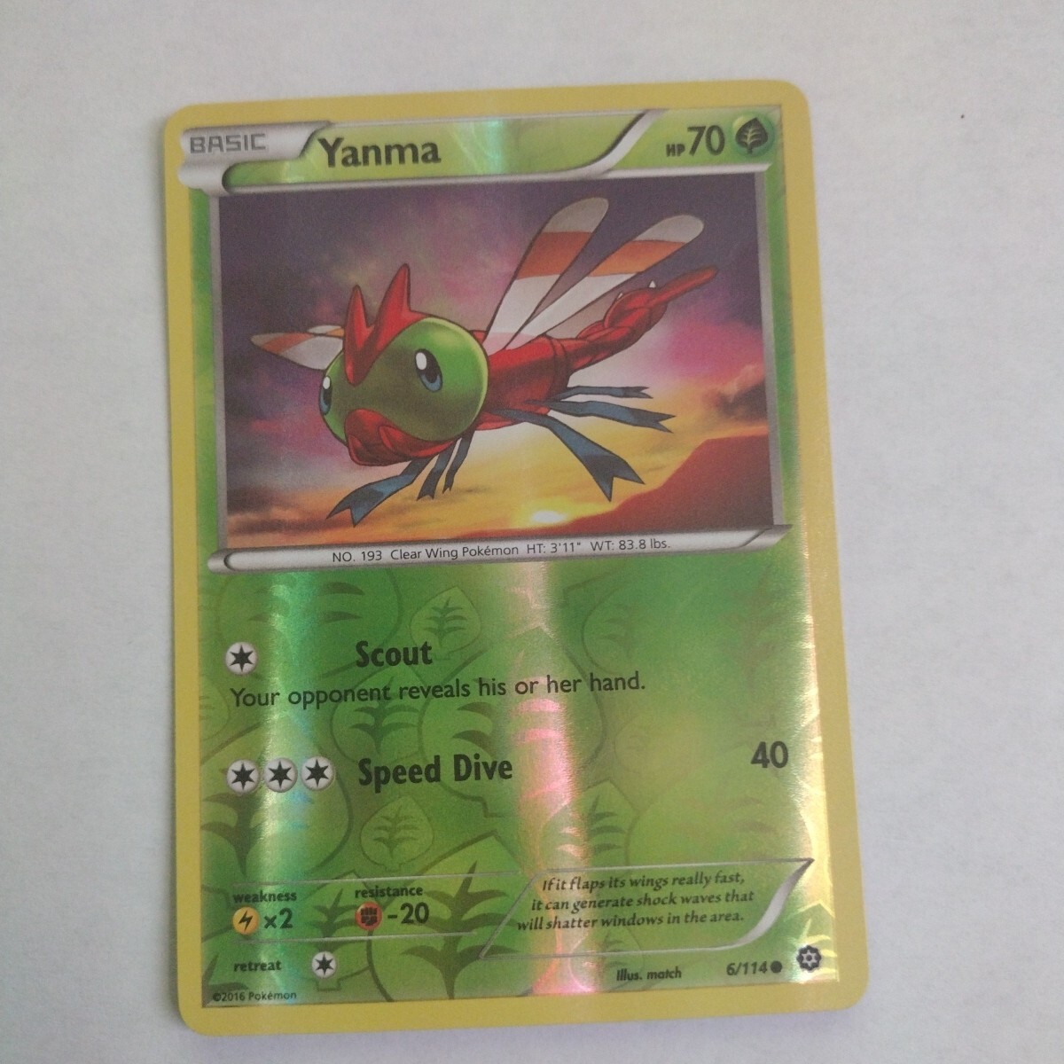 Reverse Holo Yanma 6/114 Common XY - Steam Siege Pokemon TCG