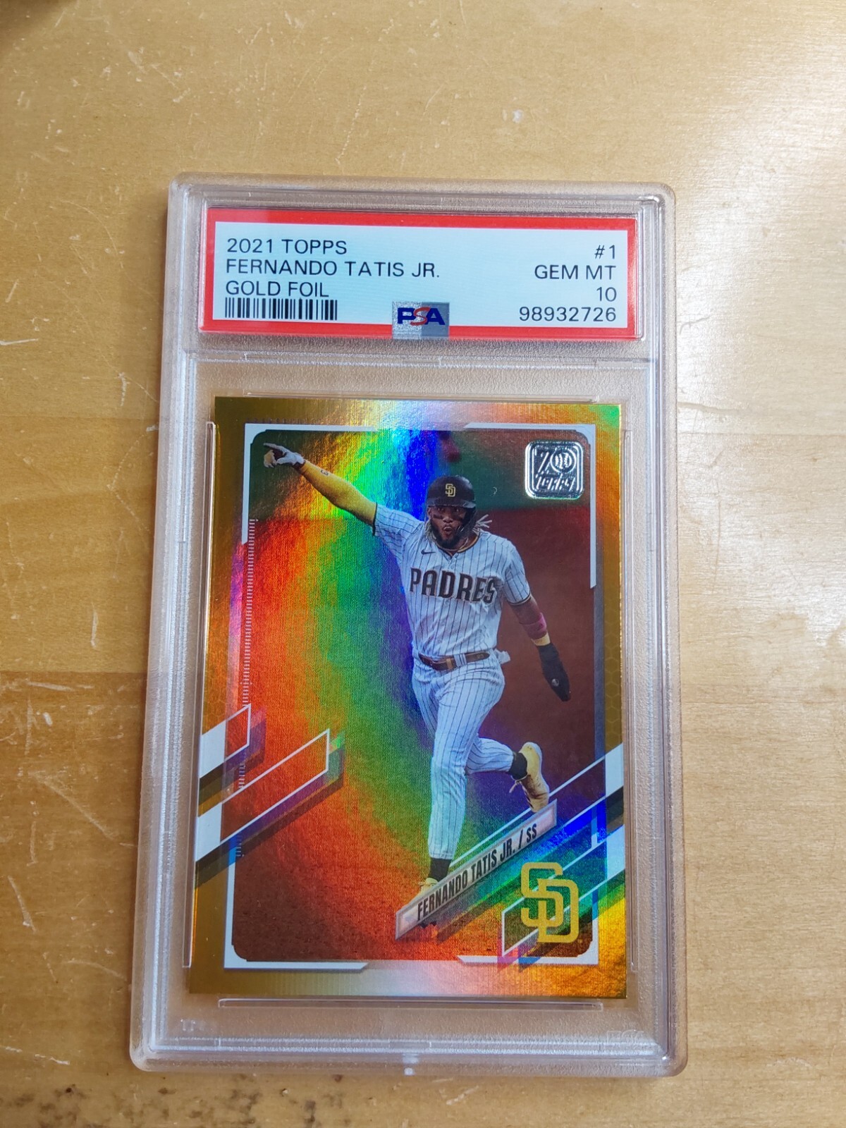 2021 Topps Baseball #1 Fernando Tatis Jr gold foil PSA 10