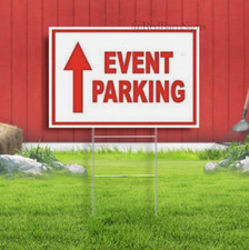 EVENT PARKING STRAIGHT ARROW RED Yard Sign Road Sign with Stand