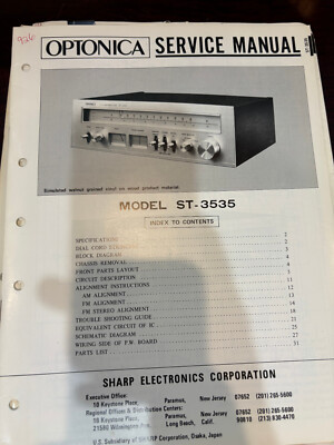 ORIG. SHARP OPTONICA ST-3535 ST3535 Repair & Service Manual *ORIGINAL**