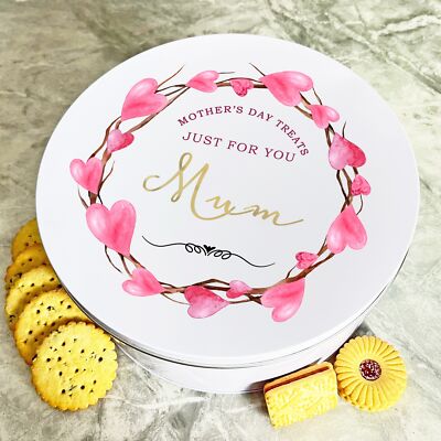 Personalisierte runde Just For You Muttertag Mama Keks Süßigkeiten Kuchen Leckerli Dose