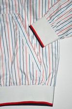 Puma Sport Lifestyle White, Red Blue Stripes Hooded Zip Up Jacket Medium Sample