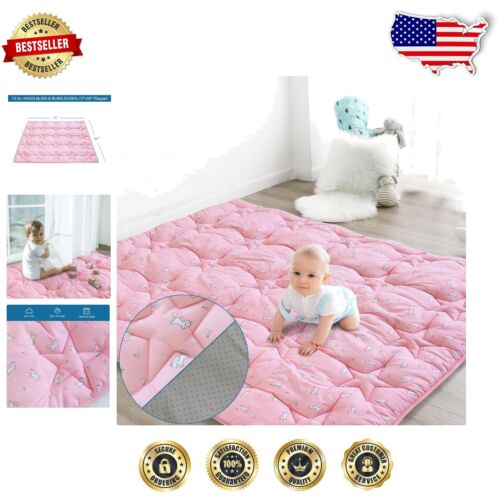 Single-Piece Pink Foam Play Mat for Infants - Safe Crawling & Sleeping Space