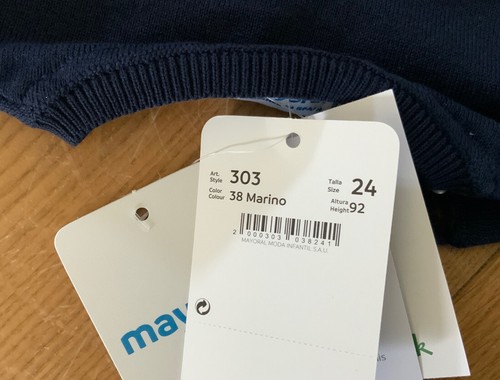 New W Tags Navy Boy’s Size 2 Years Cotton Classic Jumper With Shoulder Buttons - Picture 6 of 8