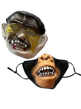 Latex Halloween masks set of two Vampire full mask and ape half mask