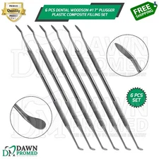 6 Pcs Dental Woodson #1 7" Plugger Plastic Composite Filling Instruments Set
