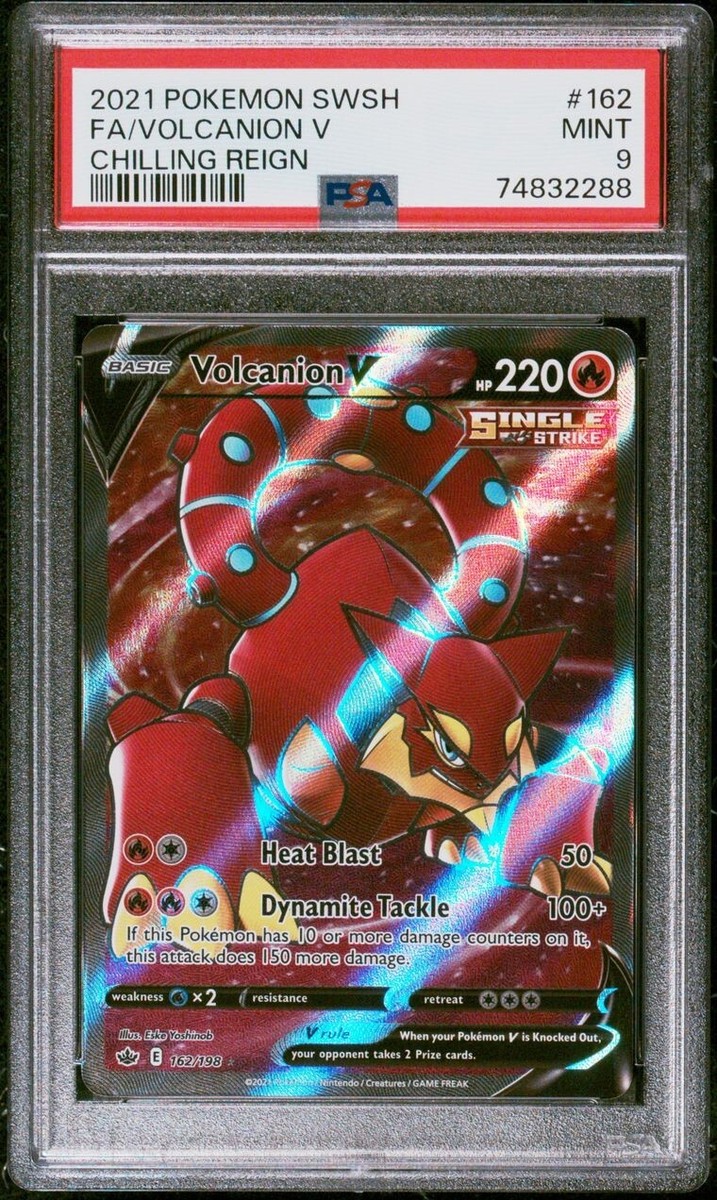 PSA 9 MINT Volcanion V 162/198 Chilling Reign FA Ultra Rare Holo