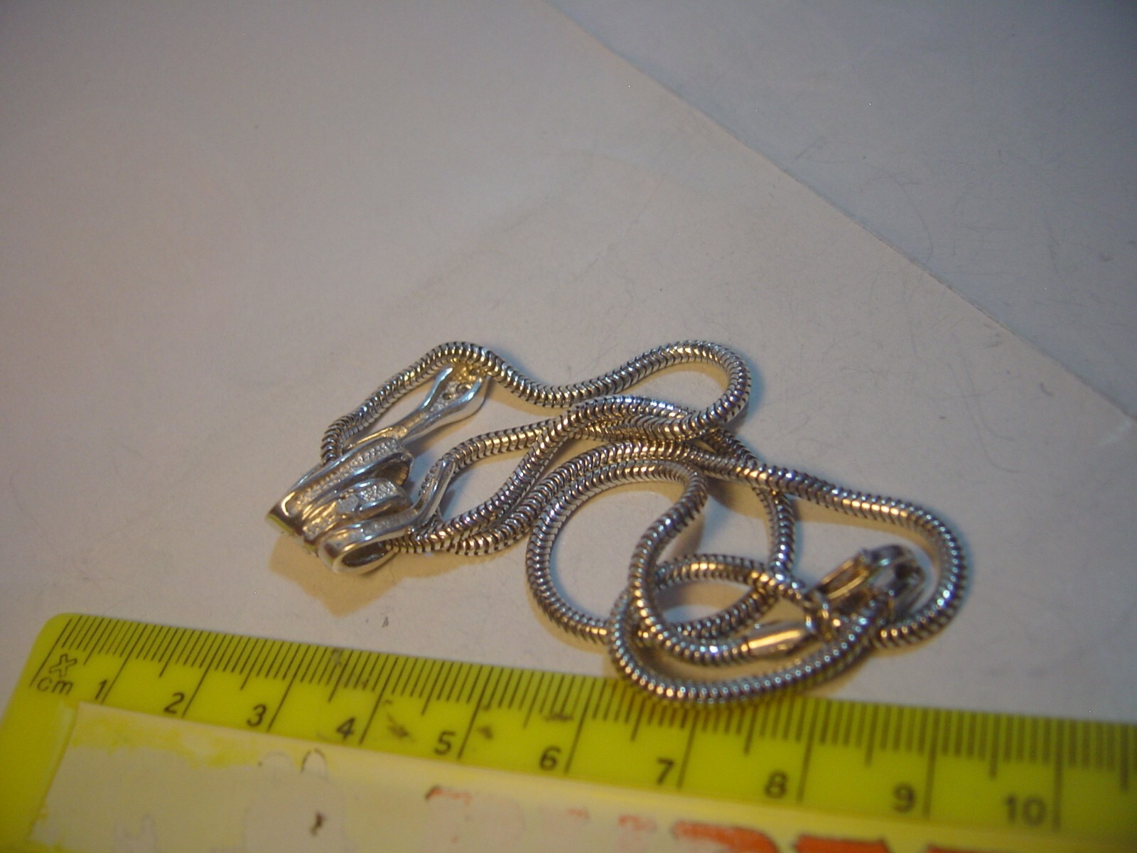 Solid Silver 16" Chunky Snake Chain &Superb Cubic… - image 15