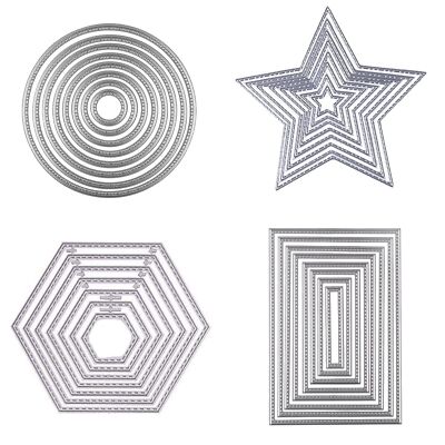 U/D Cliay 32 Pieces Cutting Dies Stencil Metal Template Moulds, 4 Different S...