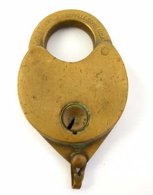1800s  Brass Antique Lock Eagle Lock Co Terryville CT USA LAYBY AVAIL