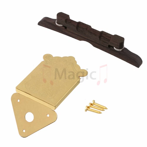 Mandolin Rosewood Bridge & Gold Finish Tailpiece With Screws