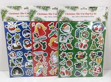 Puffy Christmas Die-cut Pop-up Stickers Lot Of 3 Packages Unused Old Stock