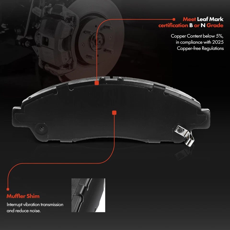 Pastilla de freno delantera y trasera de cerámica + pinza de freno para Honda Pilot 2009-2015 V6 3,5 L Foto 4 de 4