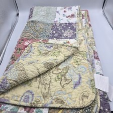 CottageCore VTG Floral Quilt Patchwork 50x60 Pastel Paisley Reversible Grandma