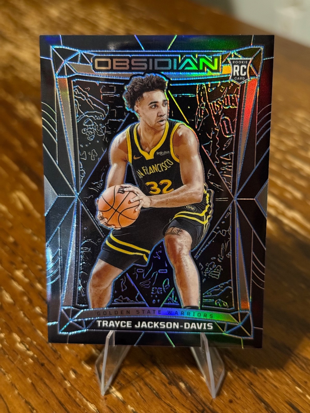 2023-24 Panini Obsidian Trayce Jackson-Davis RC Blue Electric Etch /30 Warriors