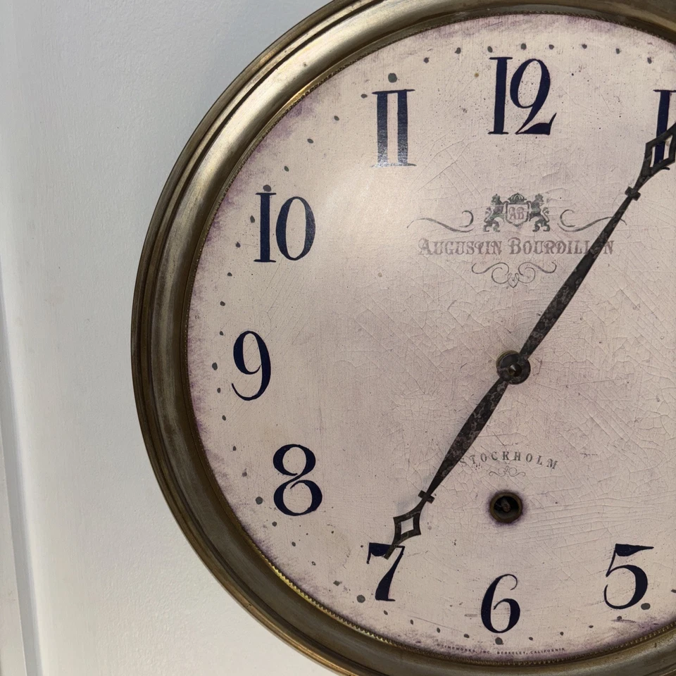 Timeworks 14” Augustus Bourdillon Pendulum Wall Clock ~Brass Frame~Preowned - Image 4 of 4